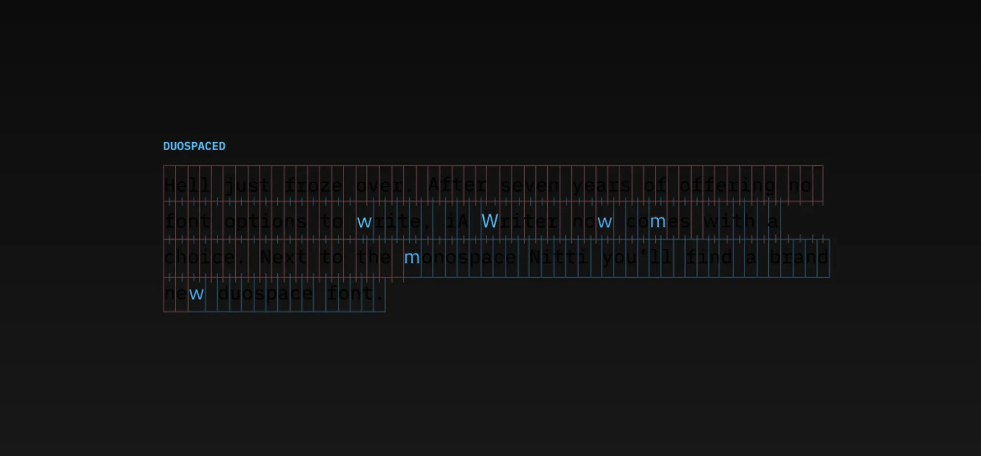 From Monospace to Duospace: In Search of the perfect writing font